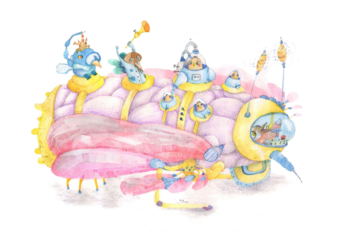 Птицезоиды на стреколоиде.