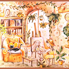 Астра в своей мастерской