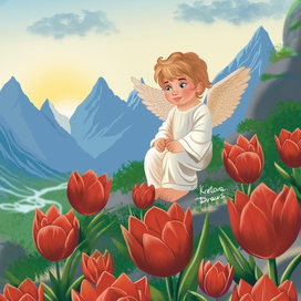 Ангел среди тюльпанов