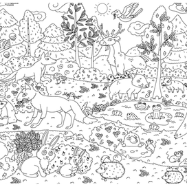 Раскраска «Лес» 60х100 см