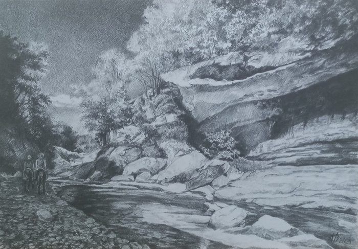 Горная река. Первая иллюстрация к новой книги Лизы Лосьевой