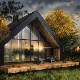 Дачный домик, архитектурный скетч