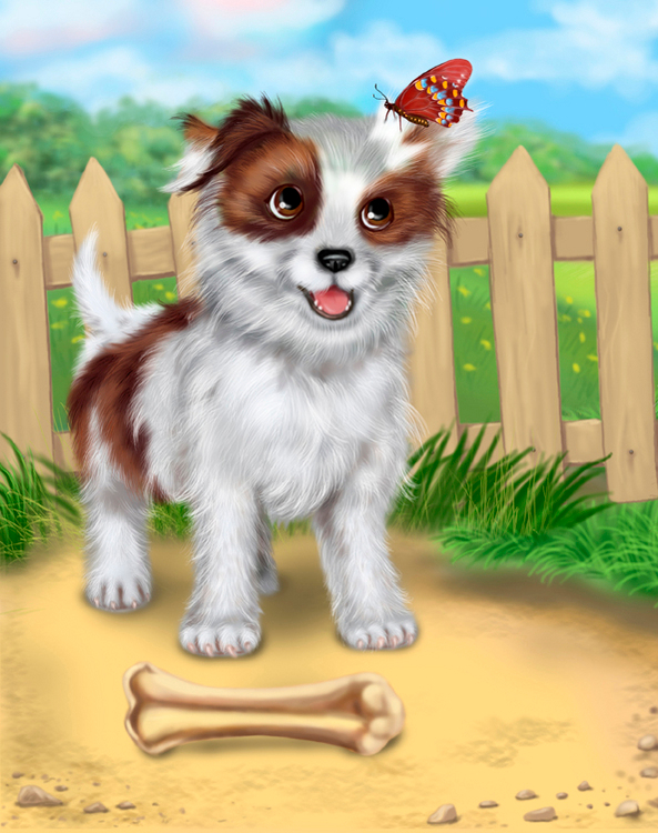 Красивая бабочка....даже про косточку забыл....