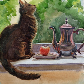 Май.Кошка.Чай.