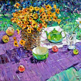 Натюрморт с ромашками