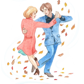 Осеннее танго. Акварельные иллюстрации.