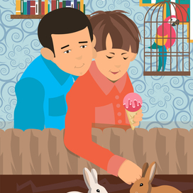 Иллюстрация к раскраске "хорошо, когда дома"