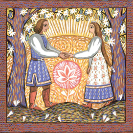 Иллюстрация к сказке "Аленький цветочек"