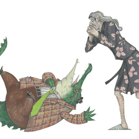 Иллюстрация к сказке Джанни Родари "Все началось с крокодила"