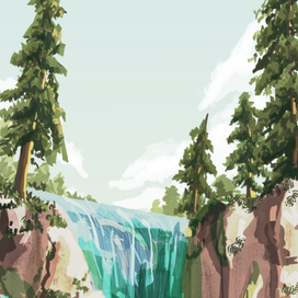 Синий водопад