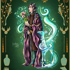 Фан-арт по "Гарри Поттеру", карточка: "Северус Снейп"