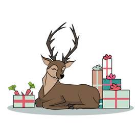 Deer and presents
