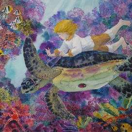 Иллюстрации к сказке "Мир грёз"  Акварель, бумага, А1 (59х84см)