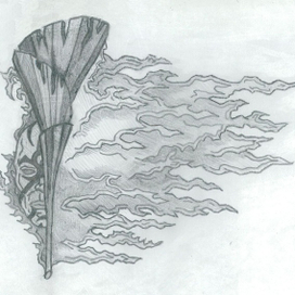 ТАТУИРОВКА: Ветхий сосуд и его хранитель среди огня.