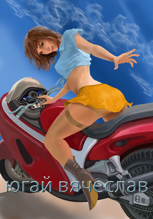 девушка на мотоцикле