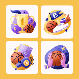 Спортивные иконки для сайта баскетбольной школы