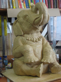 Садовая скульптура, пластилин.