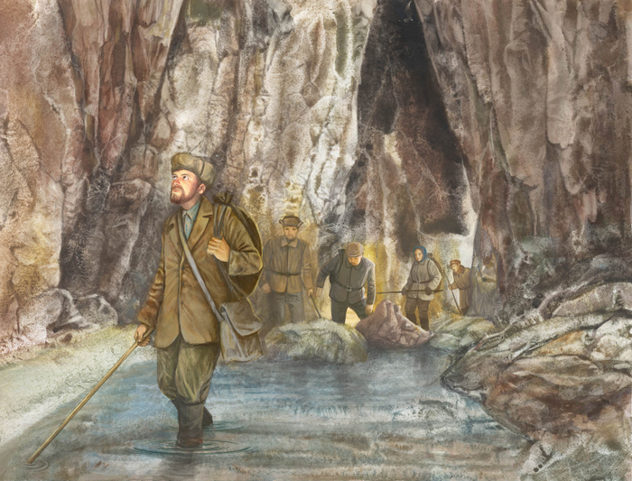 В карстовых пещерах