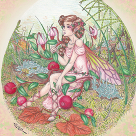 Брусничная фея на осеннем болоте