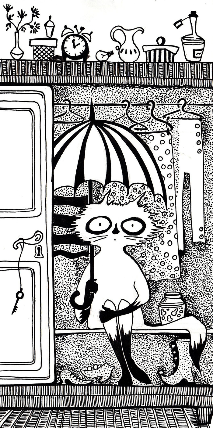 Глип ( иллюстрация к сказке "Под зонтиком в шкафу" )