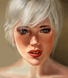 Girl with white hair