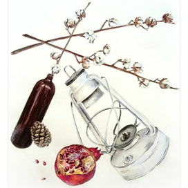 Натюрморт подброшенный в воздух