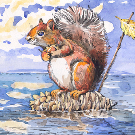 Смелый бельчонок