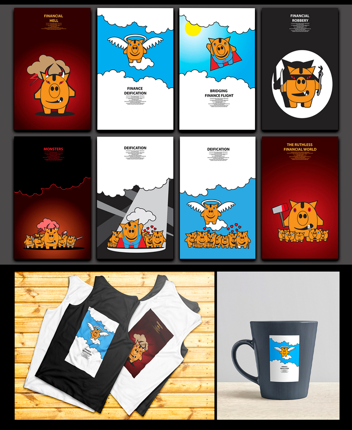 Набор принтов на финансовую тему