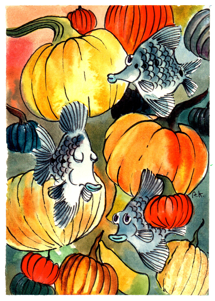 Скалярии и тыквы 