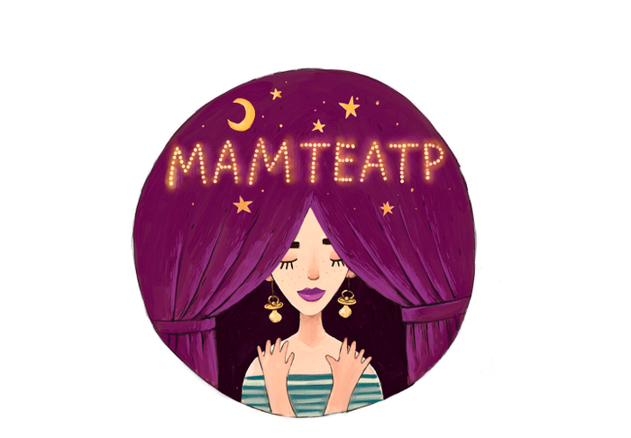 Иллюстрация логотип для театра мам