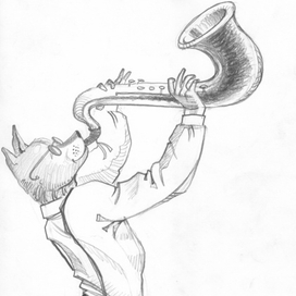 МУЗЫКАНТ с поднятой трубой