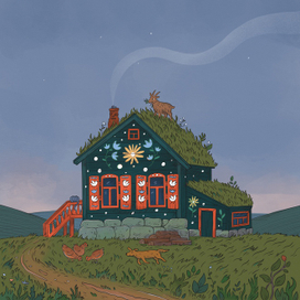 Дом с травяной крышей