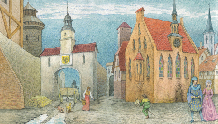 Город 15 век. Левая часть