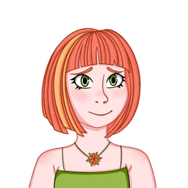Персонаж девушка с персиковыми волосами