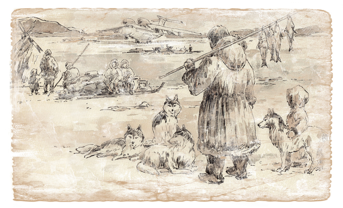 Самолет прилетел. Из серии "Эскимосы"