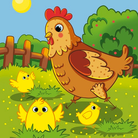 Курочка с цыплятами 