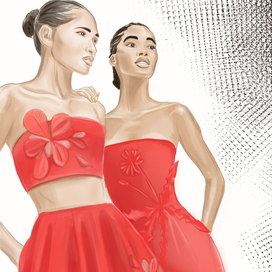 Девушки в красном