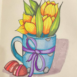 чашка с цветами
