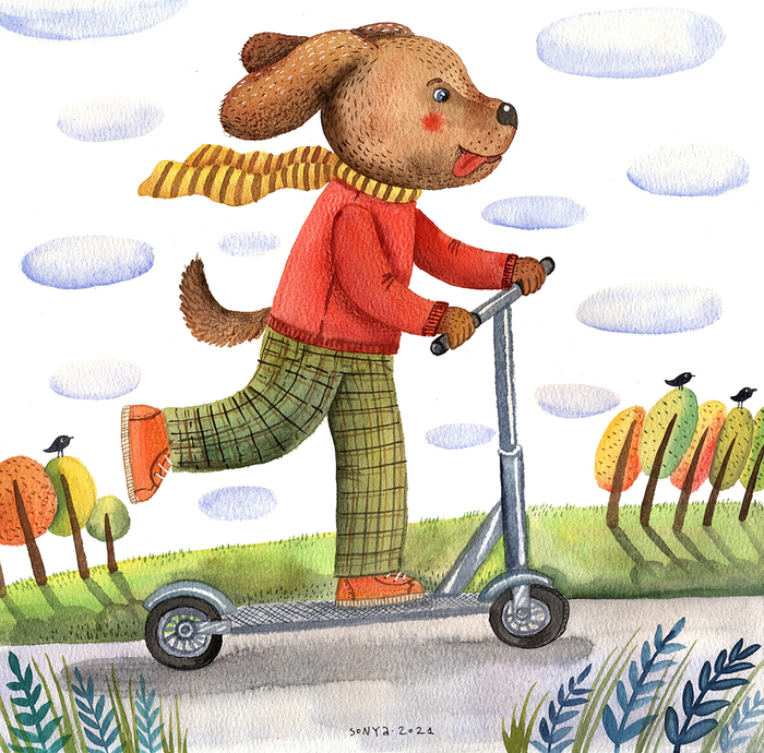 Пёс на самокате 🐶 🛴 