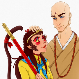 Xuanzang and Wukobg-chan