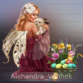 Melinda with Bunny (Exclusive Image,artist Alehandra_Vanhek)
