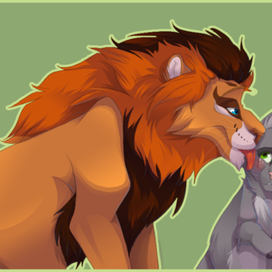 Лев и кошка