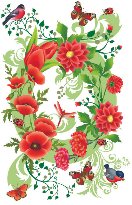 красные цветы