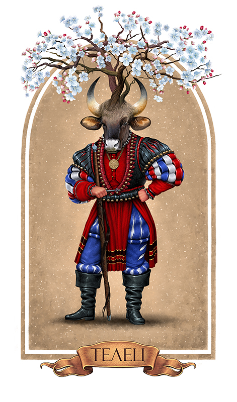 Открытка из серии "Знаки зодиака". Телец.