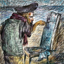 на этюдах. зябко