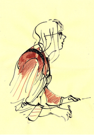 Аня рисует.