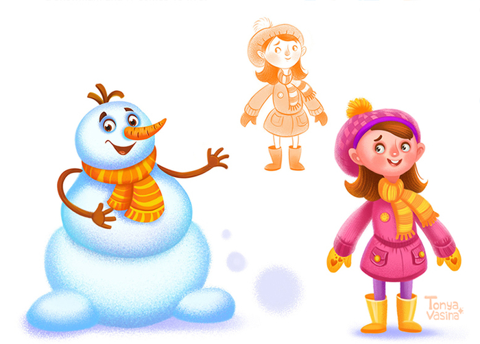 Снеговик и Маша