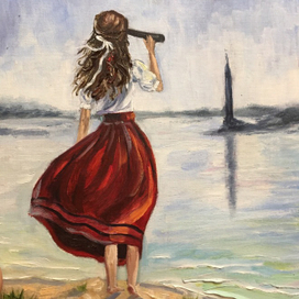 Девушка с подзорной трубой