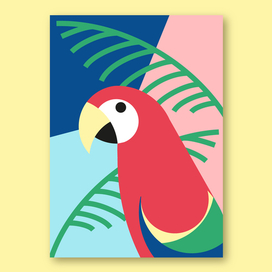Тропические птицы - Красный ара