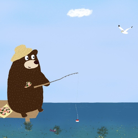 Медведь на рыбалке